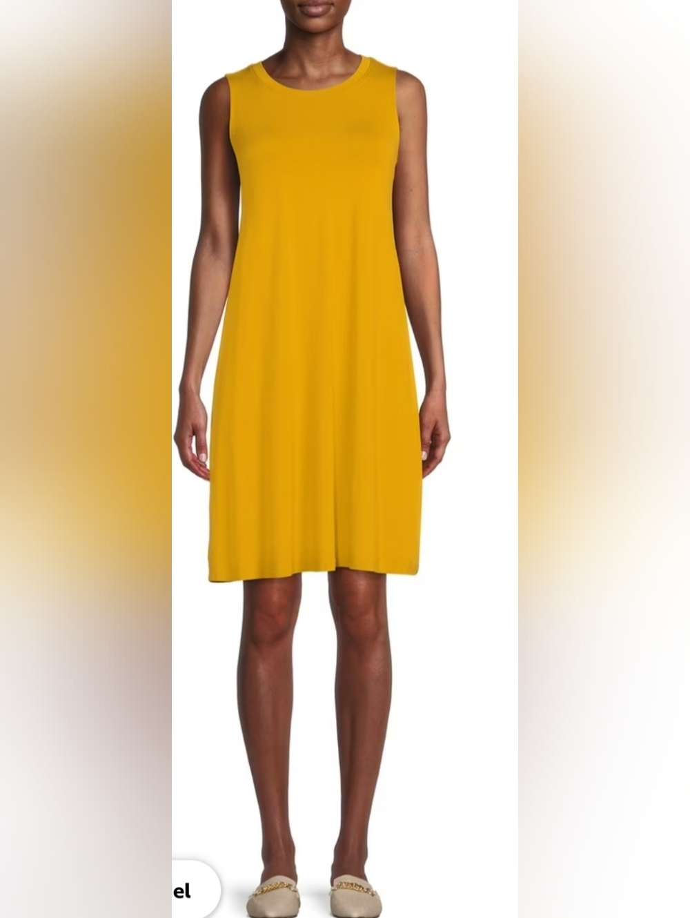 Time & Tru Sleeveless Swing Dress - Mustard Yellow